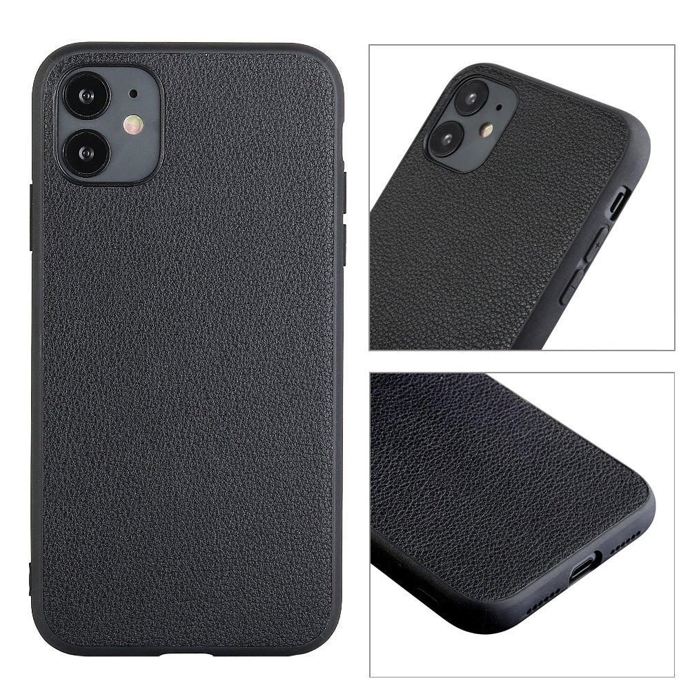 Genuine Leather Coated PC + TPU Hybrid Cover for iPhone 12 Pro/12