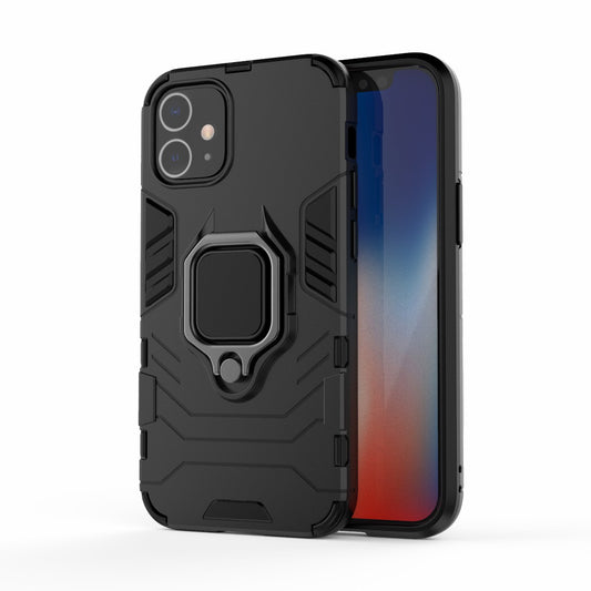 Cool Guard Finger Ring Kickstand PC + TPU Hybrid Shell for iPhone 12 mini