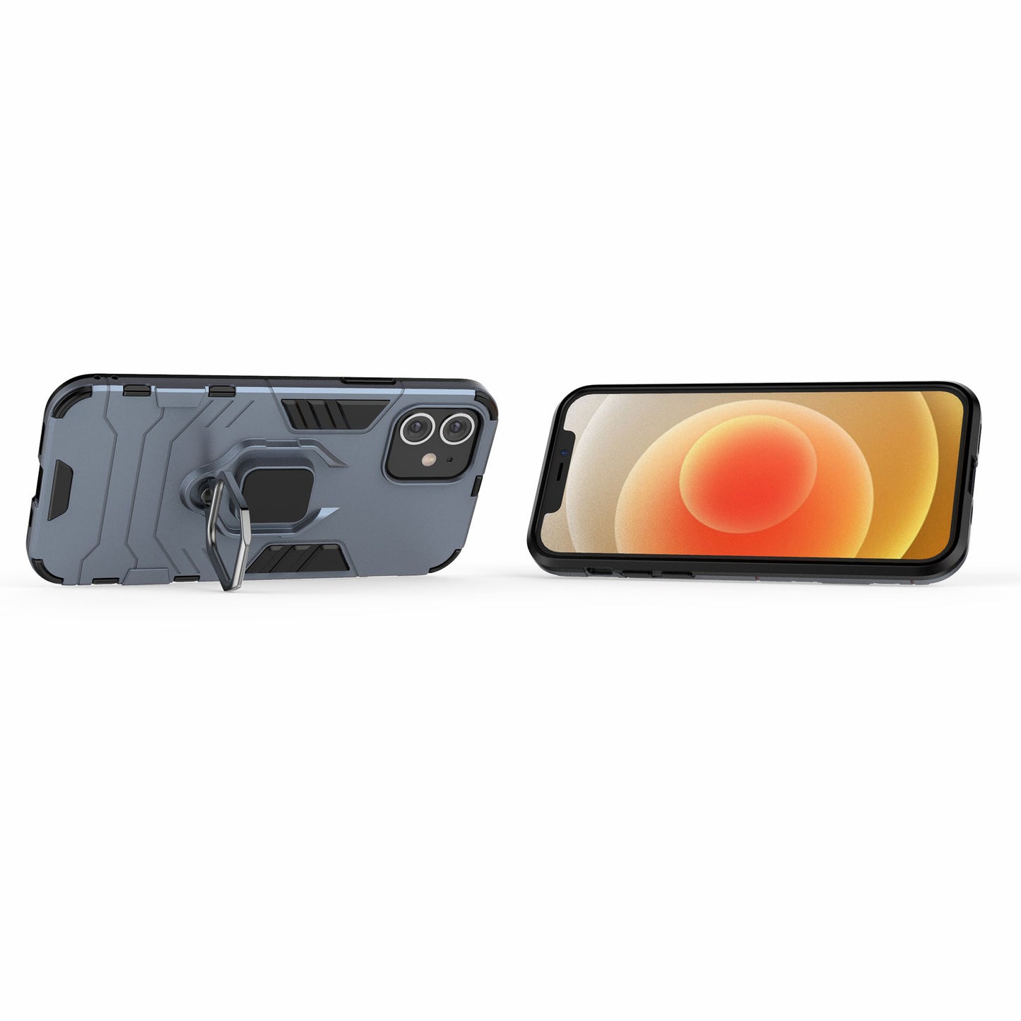 Cool Guard Finger Ring Kickstand PC + TPU Hybrid Shell for iPhone 12 Pro/12