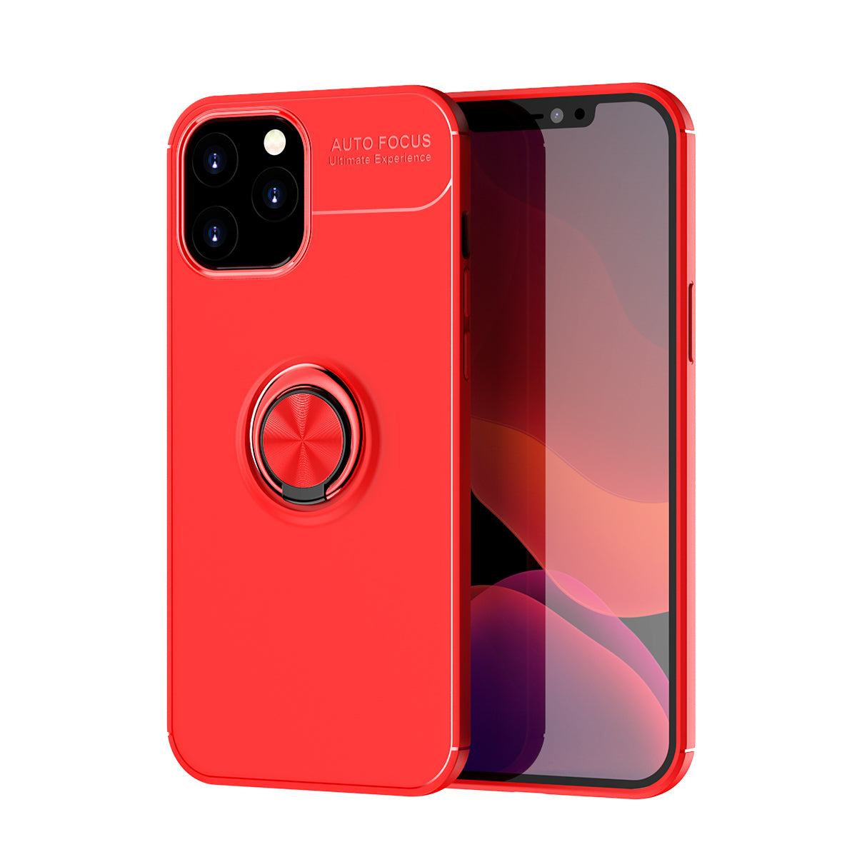 Finger Ring Kickstand TPU Case Shell for iPhone 12 Pro Max 6.7 inch (Built-in Metal Sheet)