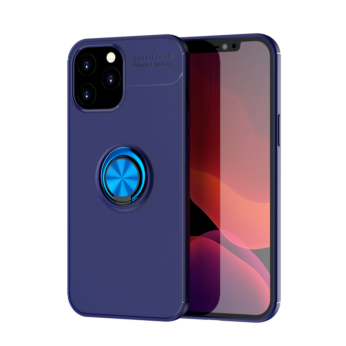 Finger Ring Kickstand TPU Case Shell for iPhone 12 Pro Max 6.7 inch (Built-in Metal Sheet)