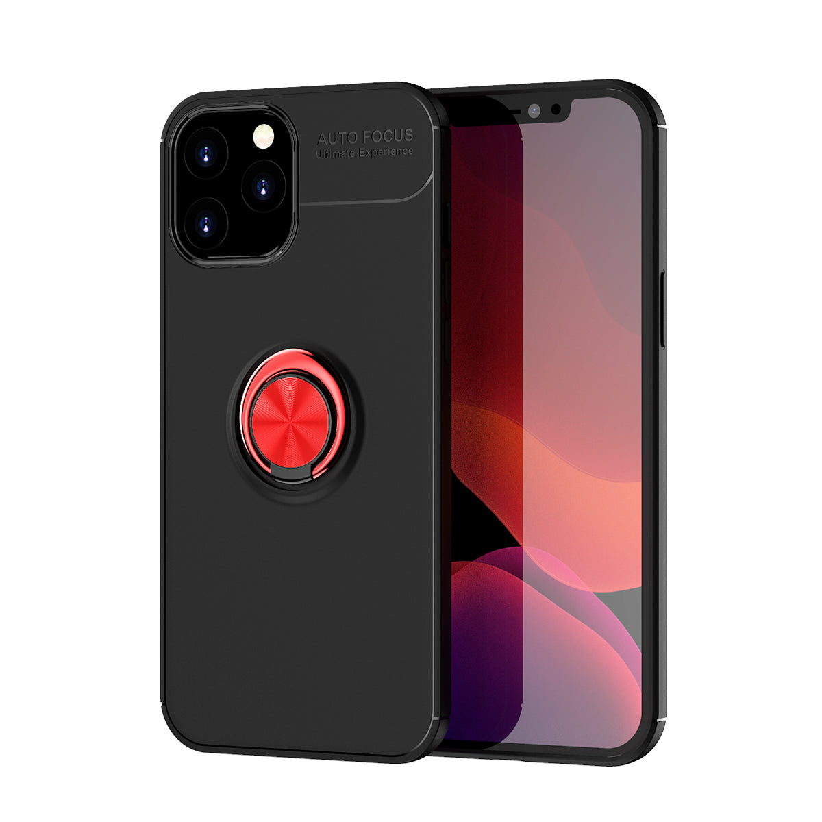 Finger Ring Kickstand TPU Case Shell for iPhone 12 Pro Max 6.7 inch (Built-in Metal Sheet)