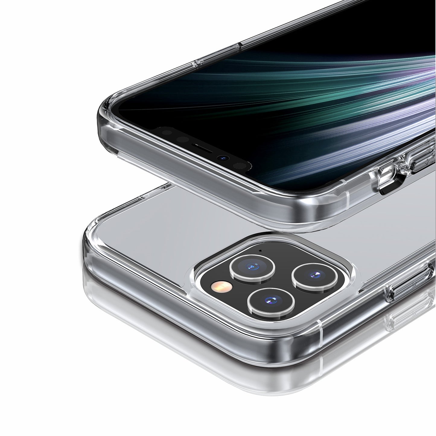 Anti-fingerprint Clear PC+TPU Hybrid Phone Case for iPhone 12 mini