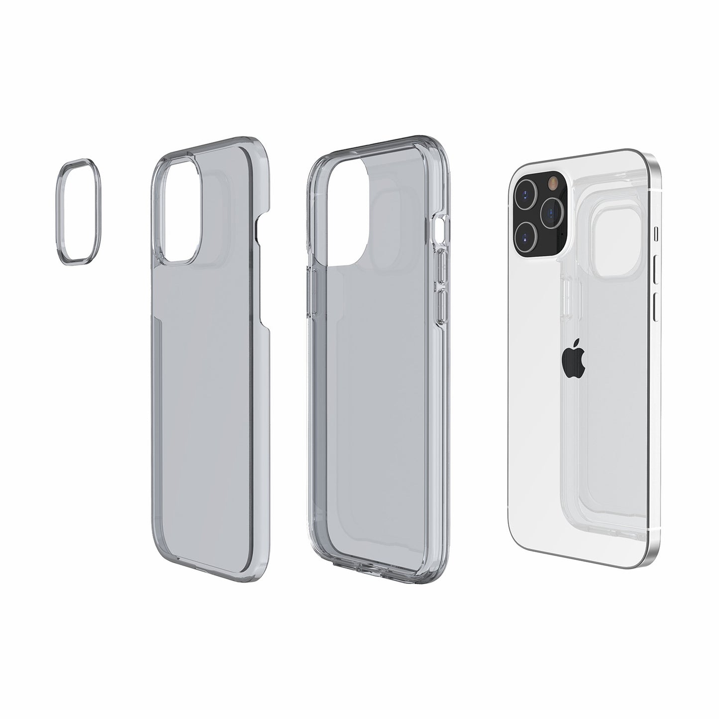 Anti-fingerprint Clear PC+TPU Hybrid Phone Case for iPhone 12 mini