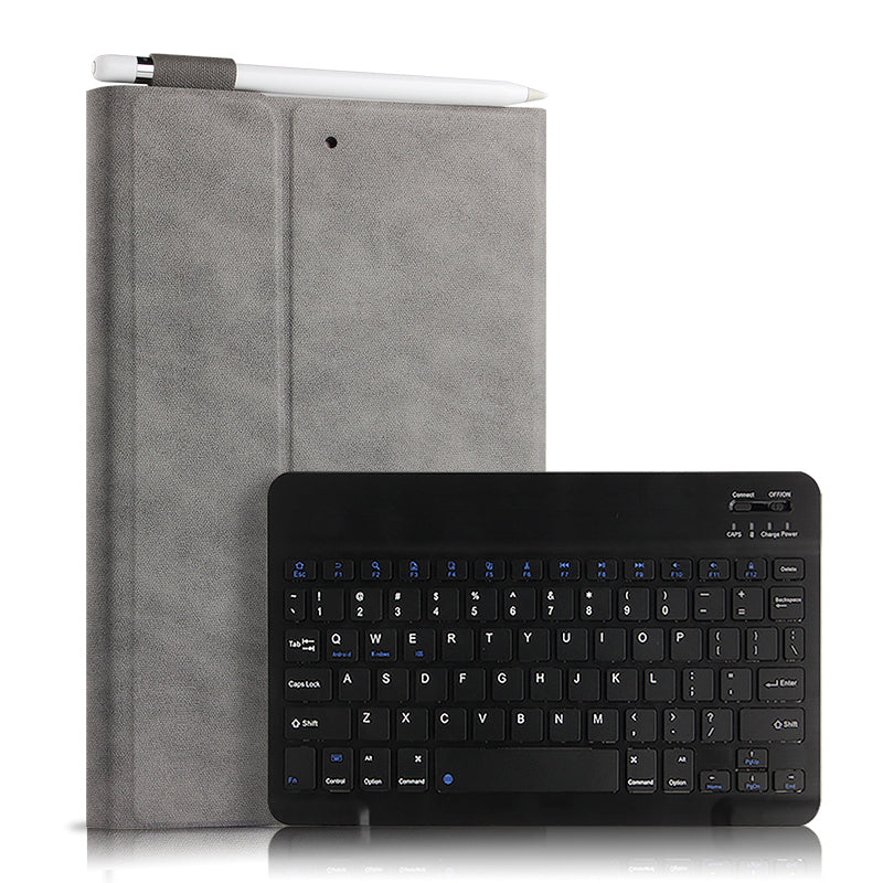 Bluetooth Keyboard Leather Stand Shell Case for iPad 9.7-inch (2018)