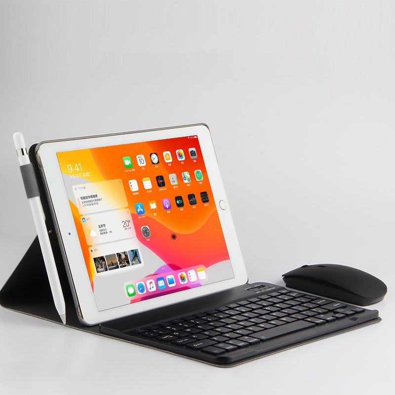Bluetooth Keyboard Leather Stand Shell Case for iPad 9.7-inch (2018)