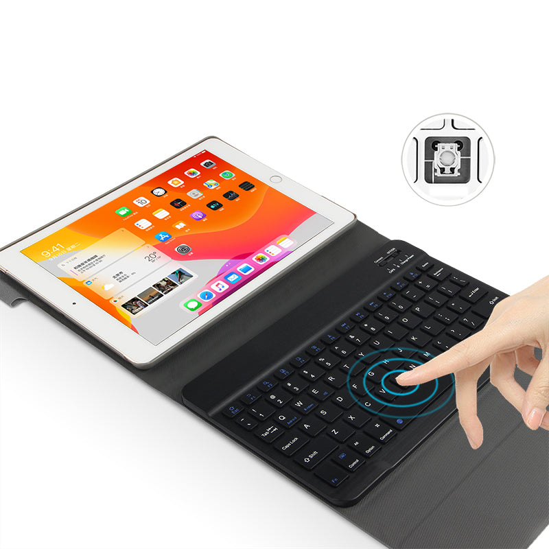 Bluetooth Keyboard Leather Stand Shell Case for iPad 9.7-inch (2018)