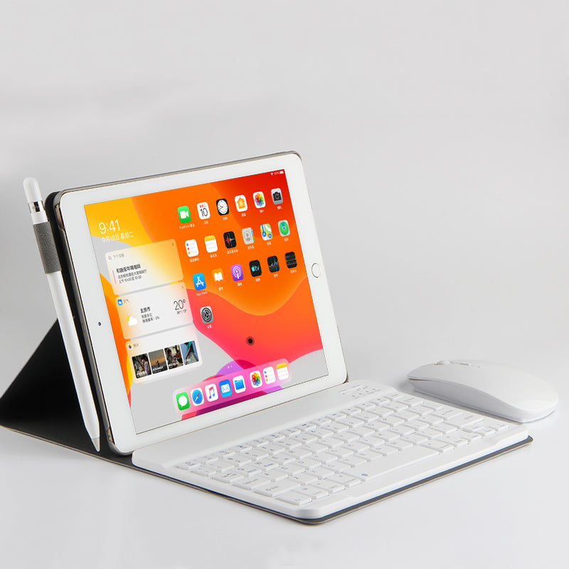 Bluetooth Keyboard Leather Stand Shell Case for iPad 9.7-inch (2018)