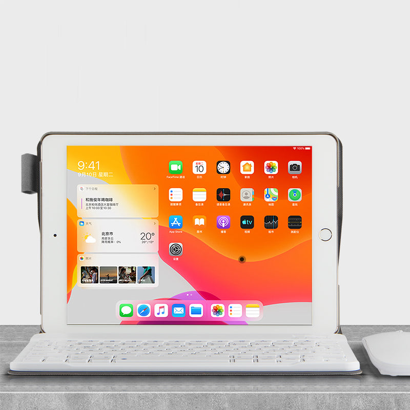 Bluetooth Keyboard Leather Stand Shell Case for iPad 9.7-inch (2018)