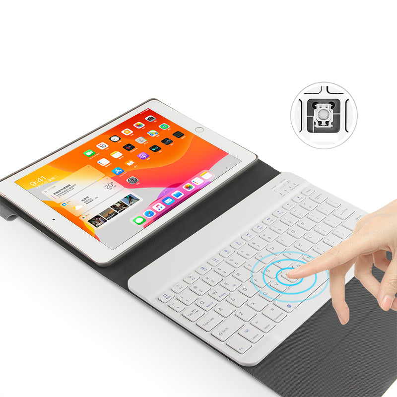 Bluetooth Keyboard Leather Stand Shell Case for iPad 9.7-inch (2018)