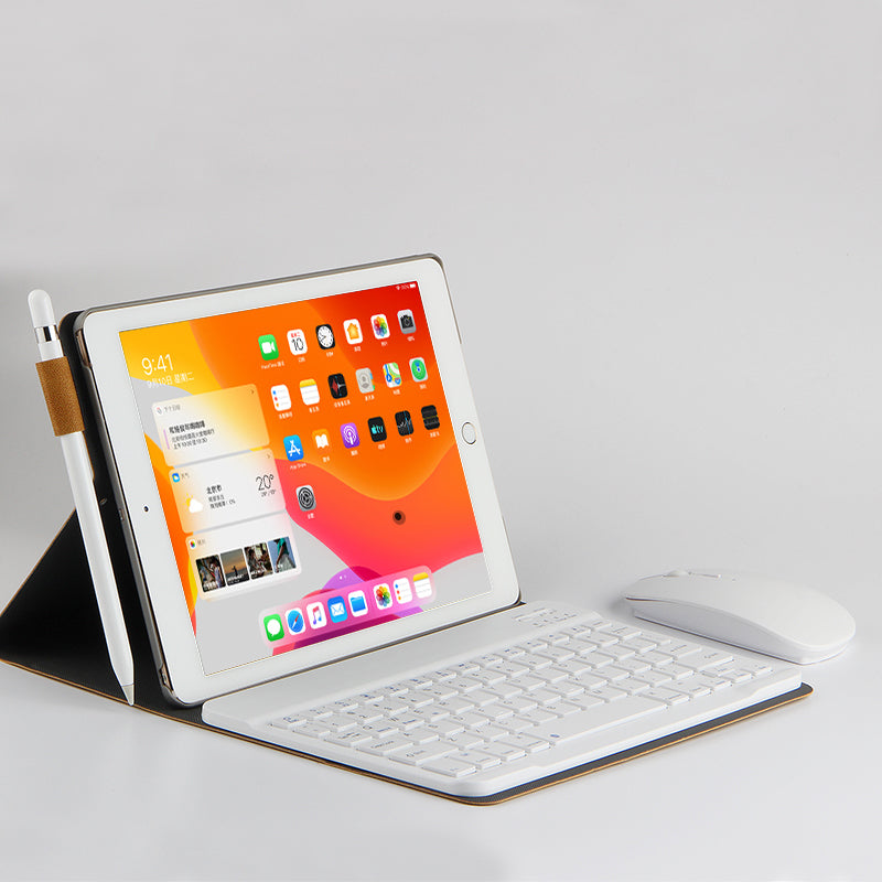 Bluetooth Keyboard Leather Stand Shell Case for iPad 9.7-inch (2018)