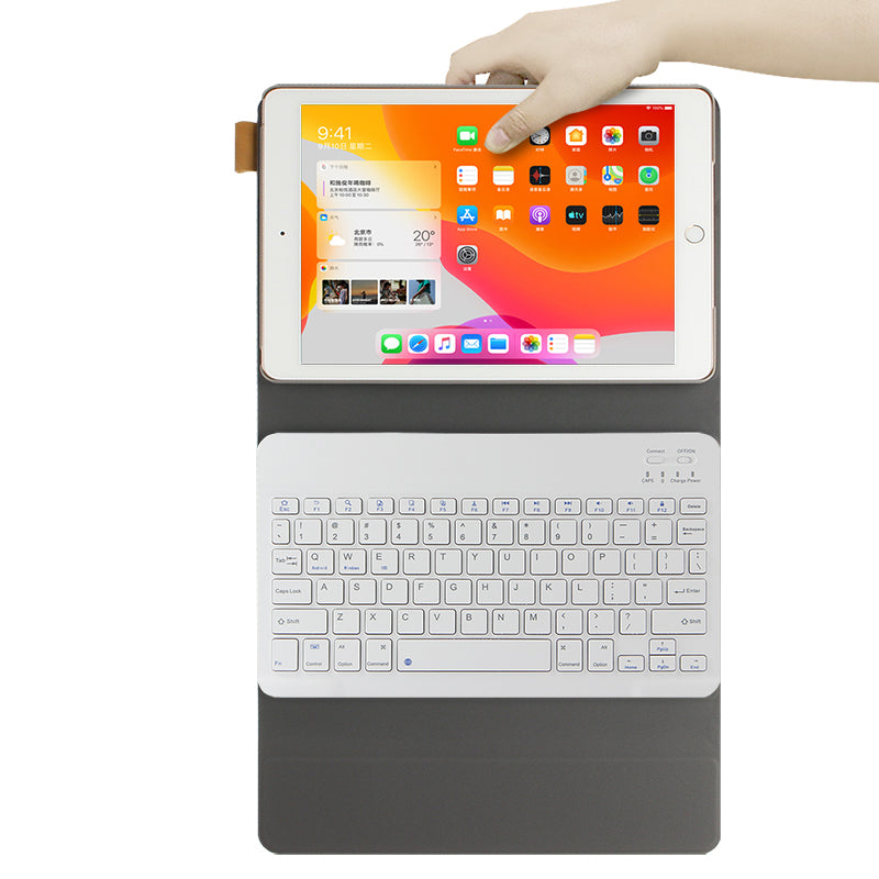 Bluetooth Keyboard Leather Stand Shell Case for iPad 9.7-inch (2018)
