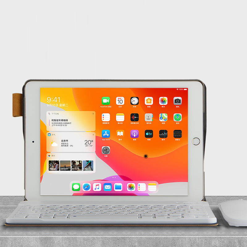 Bluetooth Keyboard Leather Stand Shell Case for iPad 9.7-inch (2018)