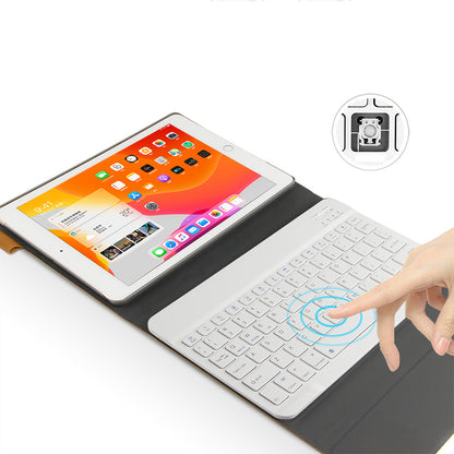Bluetooth Keyboard Leather Stand Shell Case for iPad 9.7-inch (2018)