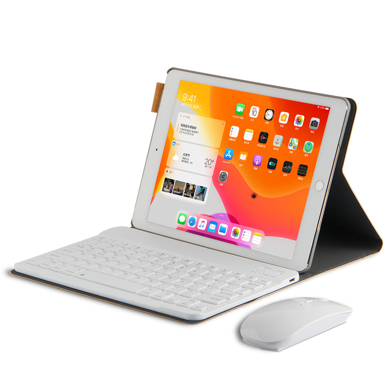 Bluetooth Keyboard Leather Stand Shell Case for iPad 9.7-inch (2018)