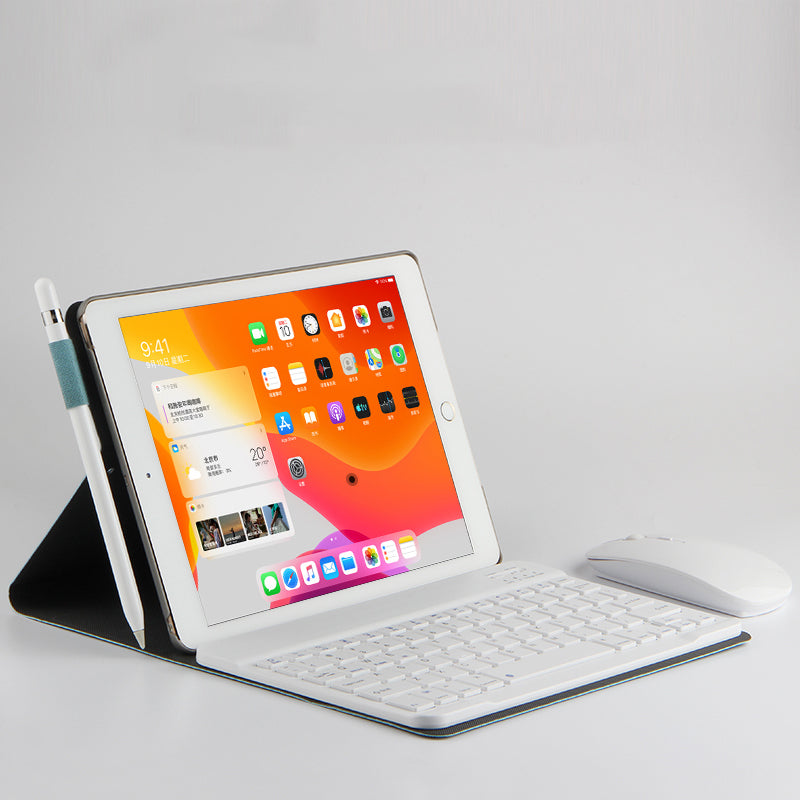 Bluetooth Keyboard Leather Stand Shell Case for iPad 9.7-inch (2018)