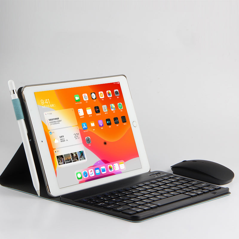 Bluetooth Keyboard Leather Stand Shell Case for iPad 9.7-inch (2018)