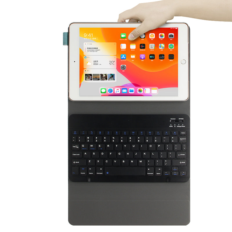 Bluetooth Keyboard Leather Stand Shell Case for iPad 9.7-inch (2018)