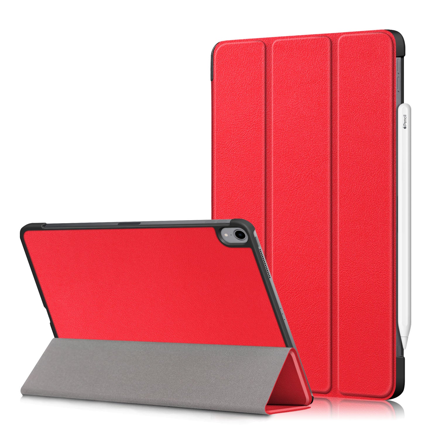 Tri-fold Stand Hard Back Shell Folio PU Leather Cover with Auto Wake/Sleep Functions for iPad Air (2020)/Air (2022)