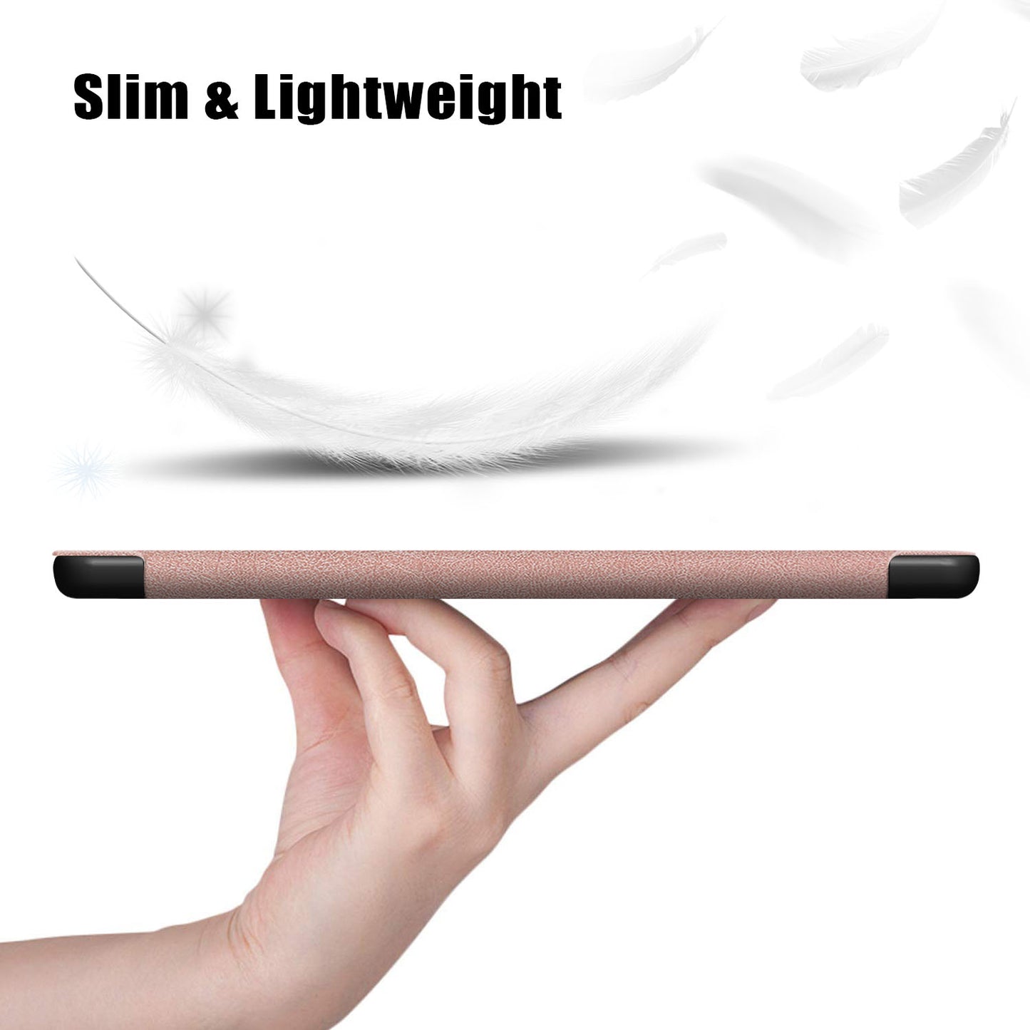 Tri-fold Stand Hard Back Shell Folio PU Leather Cover with Auto Wake/Sleep Functions for iPad Air (2020)/Air (2022)