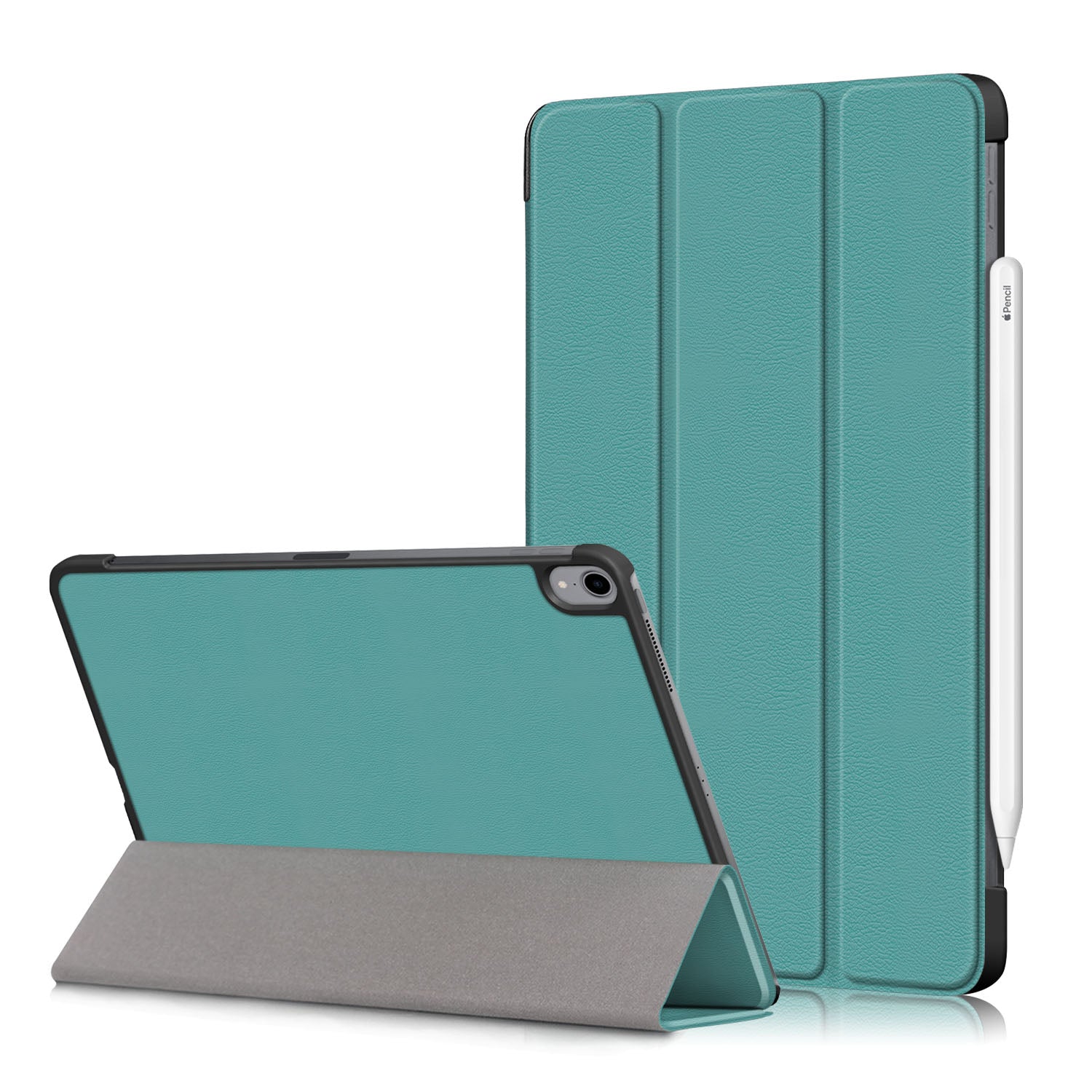 Tri-fold Stand Hard Back Shell Folio PU Leather Cover with Auto Wake/Sleep Functions for iPad Air (2020)/Air (2022)