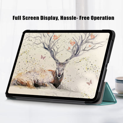 Tri-fold Stand Hard Back Shell Folio PU Leather Cover with Auto Wake/Sleep Functions for iPad Air (2020)/Air (2022)