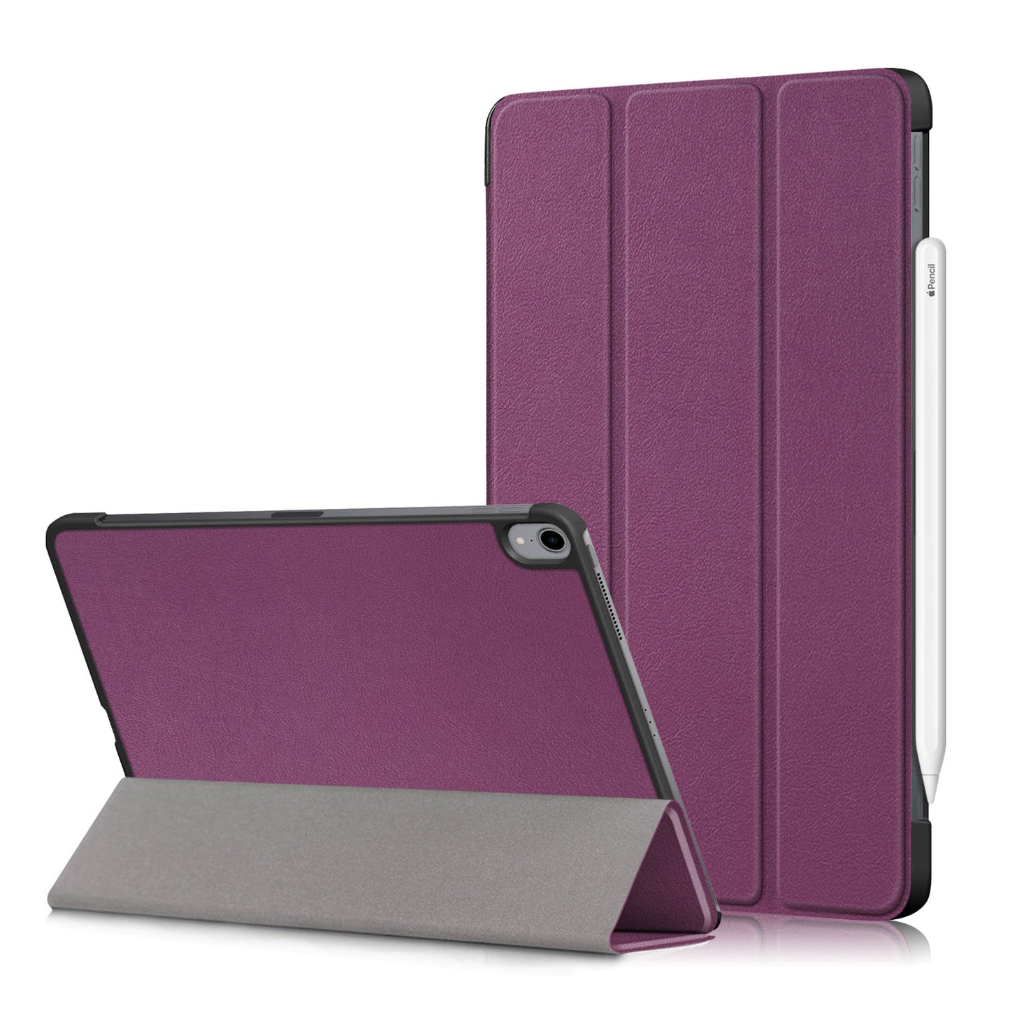 Tri-fold Stand Hard Back Shell Folio PU Leather Cover with Auto Wake/Sleep Functions for iPad Air (2020)/Air (2022)