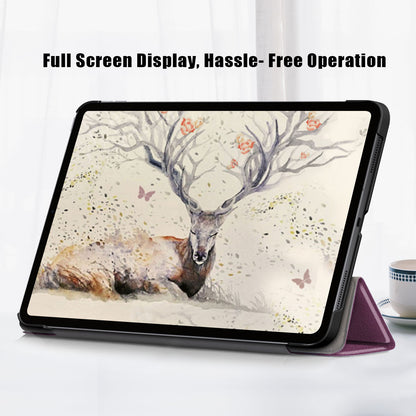 Tri-fold Stand Hard Back Shell Folio PU Leather Cover with Auto Wake/Sleep Functions for iPad Air (2020)/Air (2022)