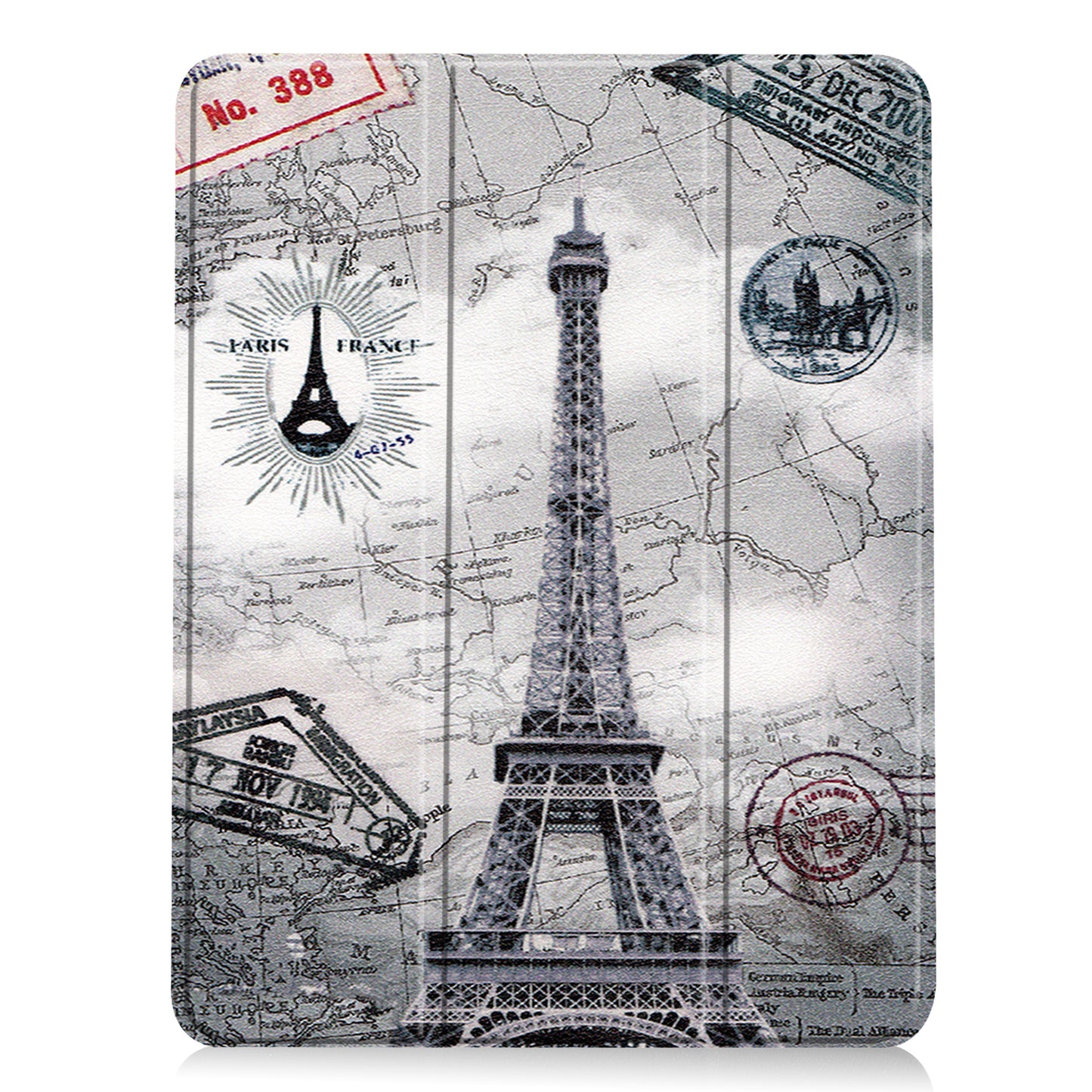 For iPad Air (2020)/Air (2022) Pattern Printing PU Leather Soft TPU Back Tablet Case Smart Tri-fold Stand Auto Wake/Sleep Shell with Pen Slot