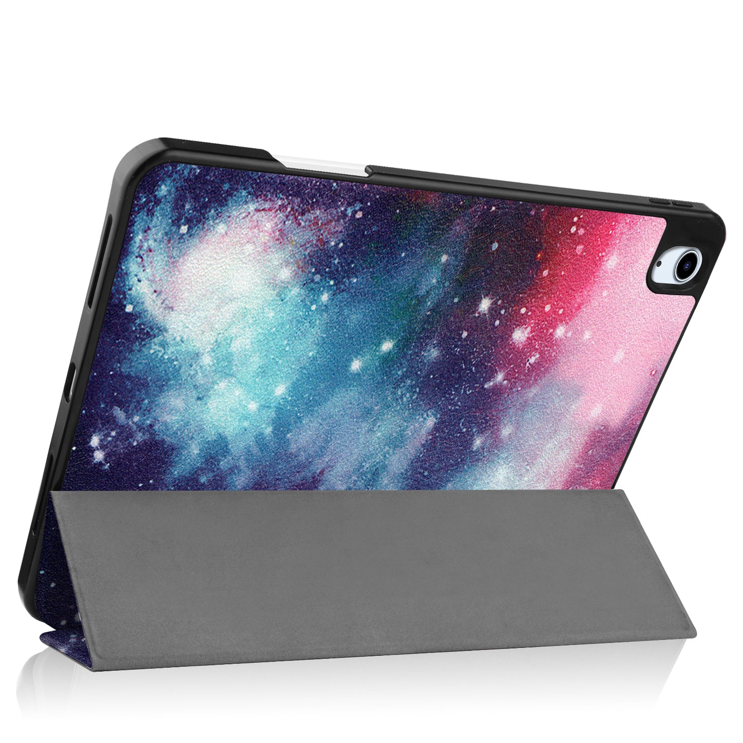 For iPad Air (2020)/Air (2022) Pattern Printing PU Leather Soft TPU Back Tablet Case Smart Tri-fold Stand Auto Wake/Sleep Shell with Pen Slot