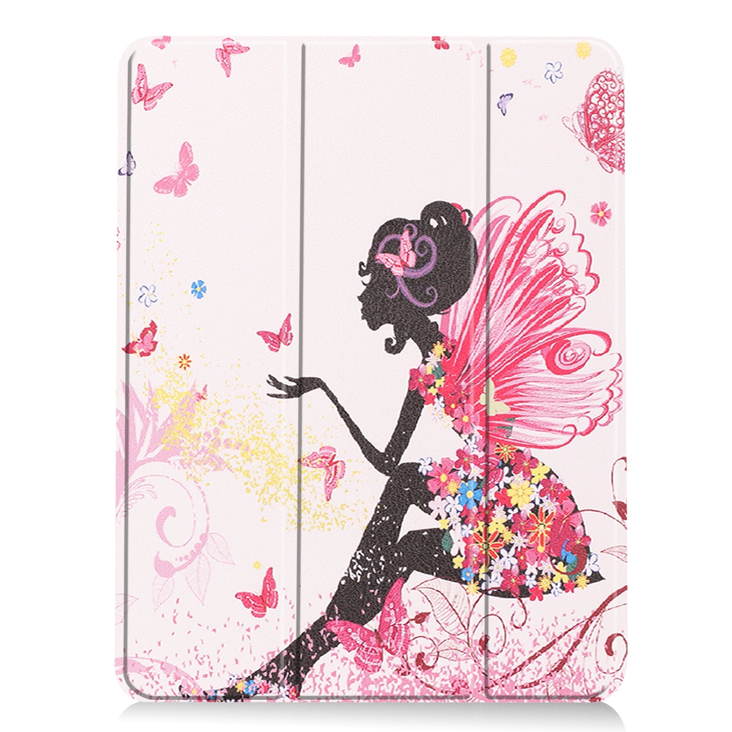 For iPad Air (2020)/Air (2022) Pattern Printing PU Leather Soft TPU Back Tablet Case Smart Tri-fold Stand Auto Wake/Sleep Shell with Pen Slot