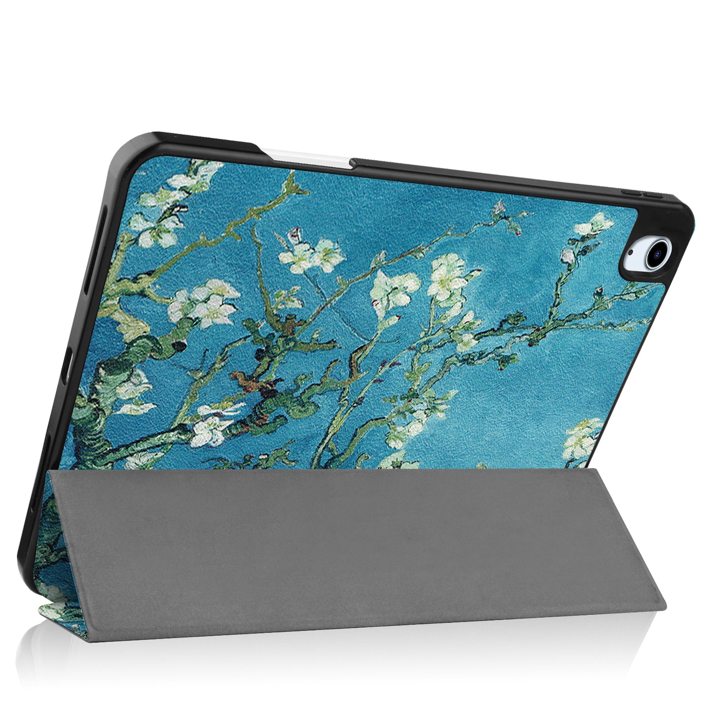 For iPad Air (2020)/Air (2022) Pattern Printing PU Leather Soft TPU Back Tablet Case Smart Tri-fold Stand Auto Wake/Sleep Shell with Pen Slot