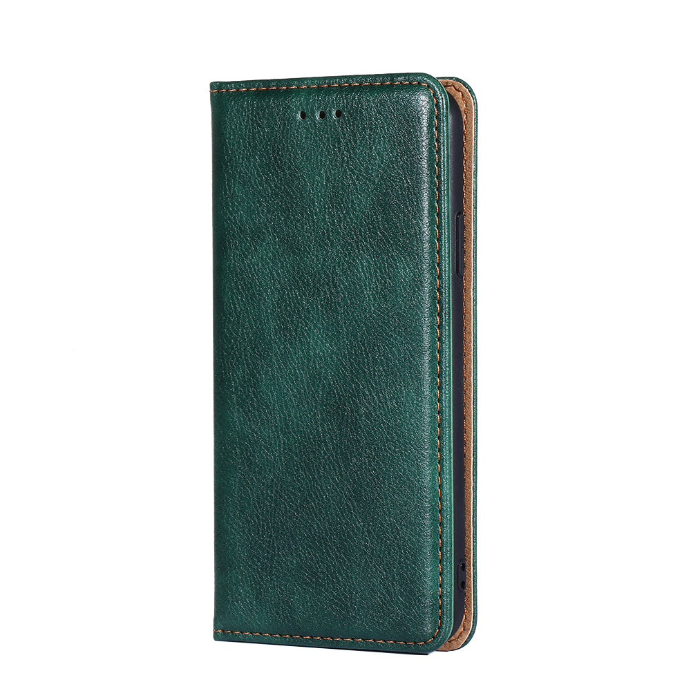 Plain Leather Phone Protective Case Auto-Absorbed for Xiaomi Redmi 9C/Redmi 9C NFC