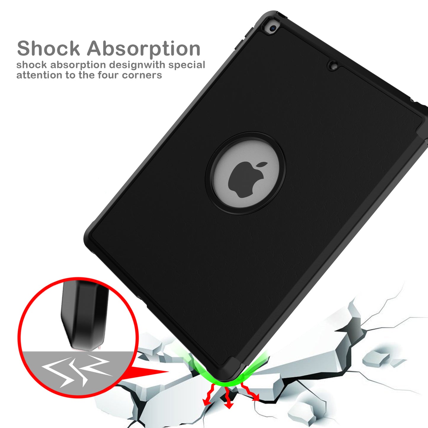 Tri-fold Stand for iPad 10.2 (2021)/(2020)/(2019) PU Leather Tablet Cover with Pen Holder