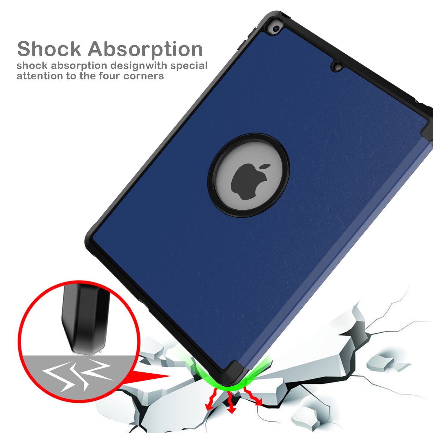 Tri-fold Stand for iPad 10.2 (2021)/(2020)/(2019) PU Leather Tablet Cover with Pen Holder