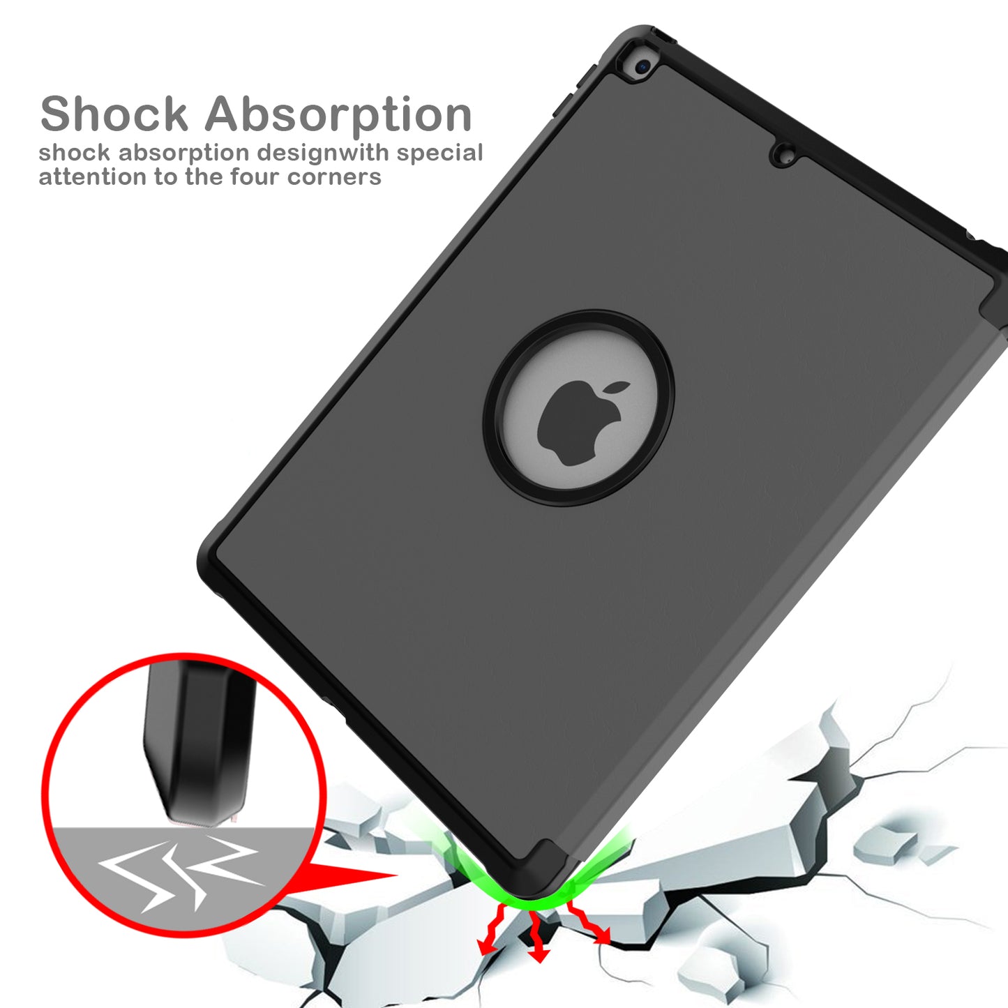 Tri-fold Stand for iPad 10.2 (2021)/(2020)/(2019) PU Leather Tablet Cover with Pen Holder