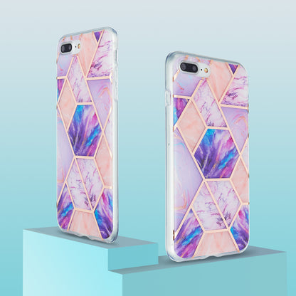 2.0mm Electroplating IMD Splicing Marble Pattern Design TPU Protector Cover for iPhone 7 Plus/8 Plus