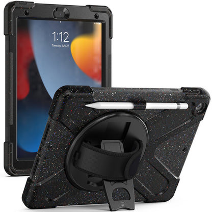 For iPad 10.2 (2021) / (2020) / (2019) Rotary Kickstand Design Tablet Cover with Shoulder Strap