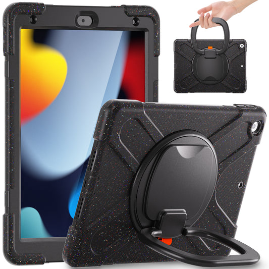 For iPad 10.2 (2021) / (2020) / (2019) Rotary Kickstand Tablet Case PC + Silicone Protective Tablet Shell Cover
