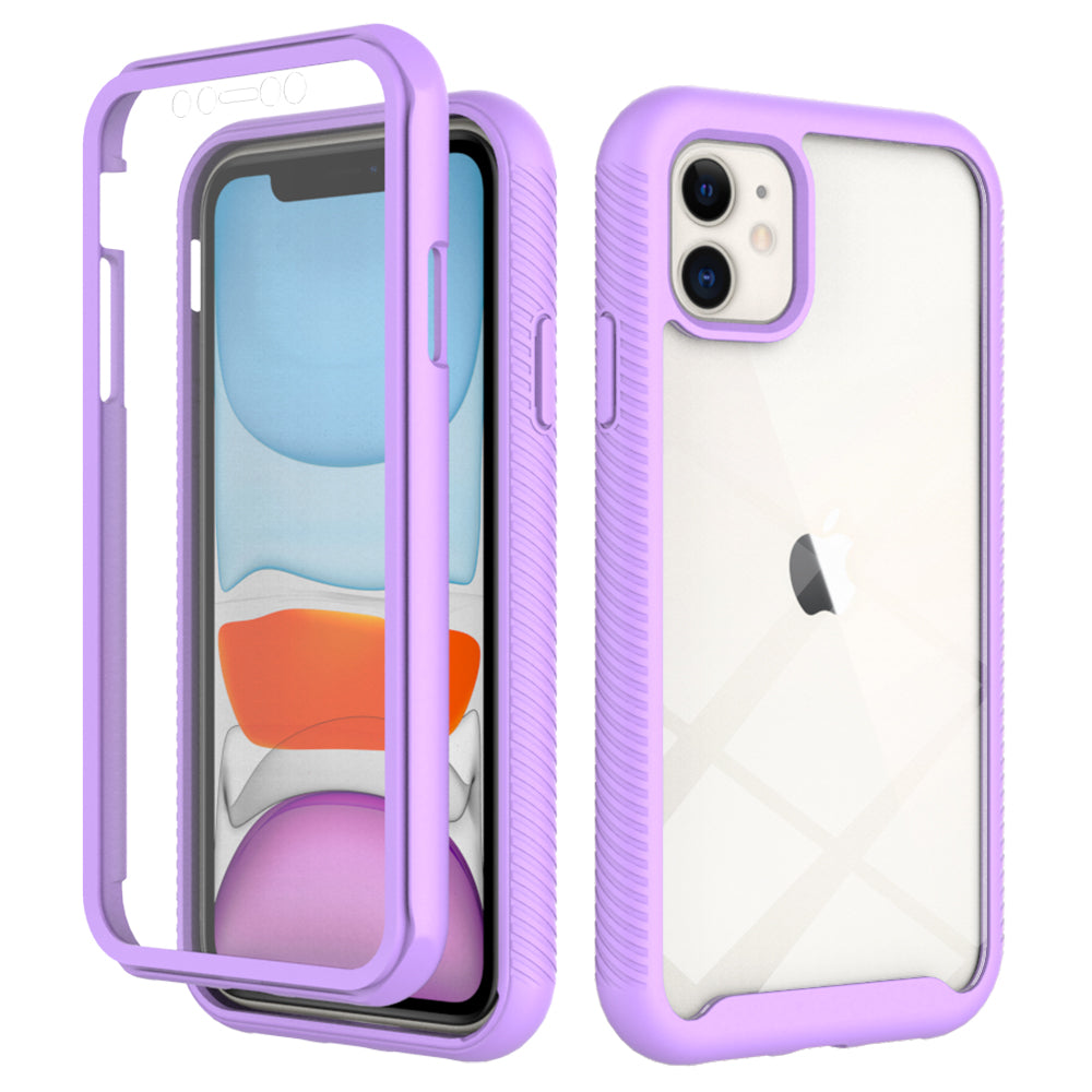 3 in 1 Anti-Drop Full Protection PC+TPU Protective Case with PET Screen Protector for iPhone 11 6.1 inch
