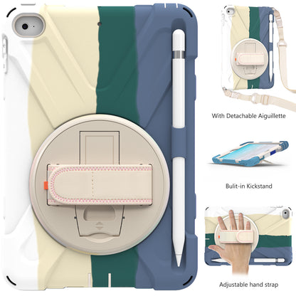 Revolving Kickstand Design Tablet Cover + Strap with Colorful Rainbow Pattern Design for iPad mini 4/(2019) 7.9 inch