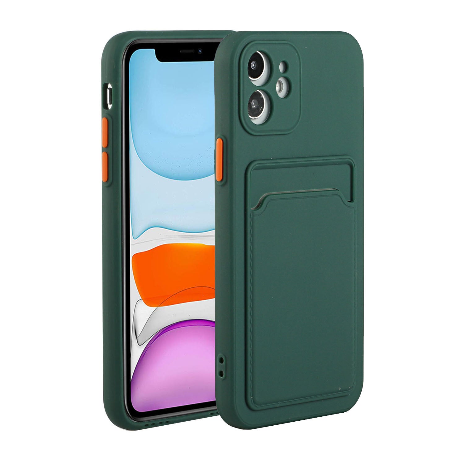 Flexible TPU Phone Case Cover with Card Slot for iPhone 12 mini