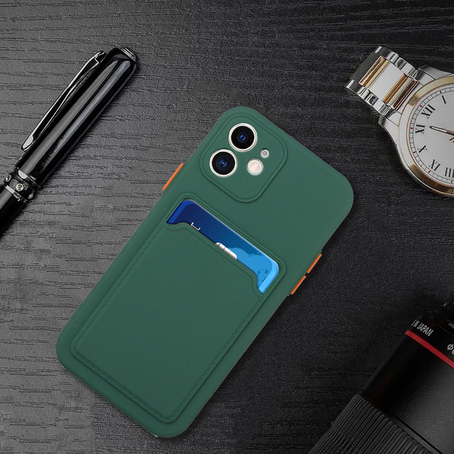 Flexible TPU Phone Case Cover with Card Slot for iPhone 12 mini