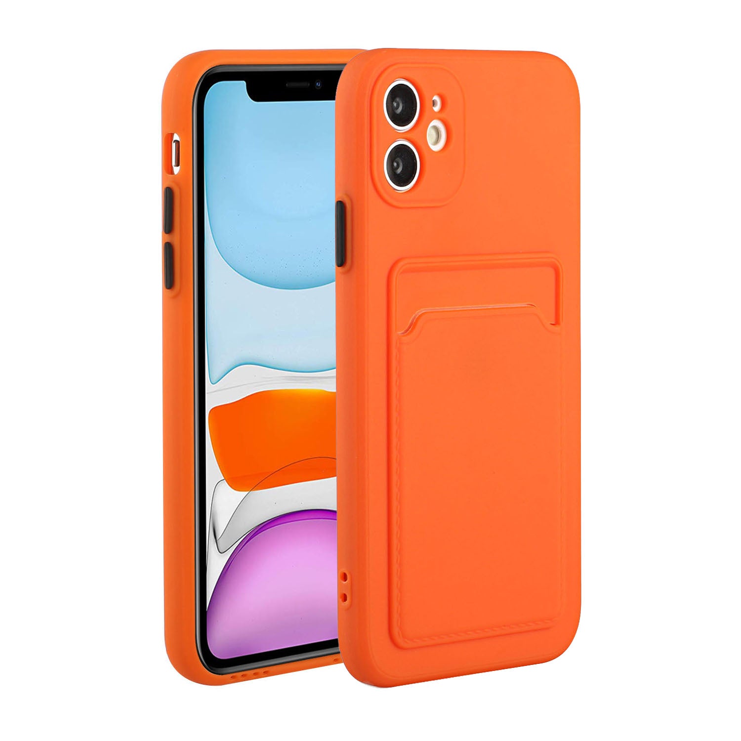 Flexible TPU Phone Case Cover with Card Slot for iPhone 12 mini