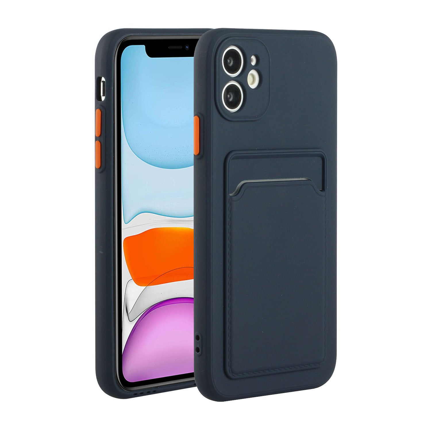 Flexible TPU Phone Case Cover with Card Slot for iPhone 12 mini
