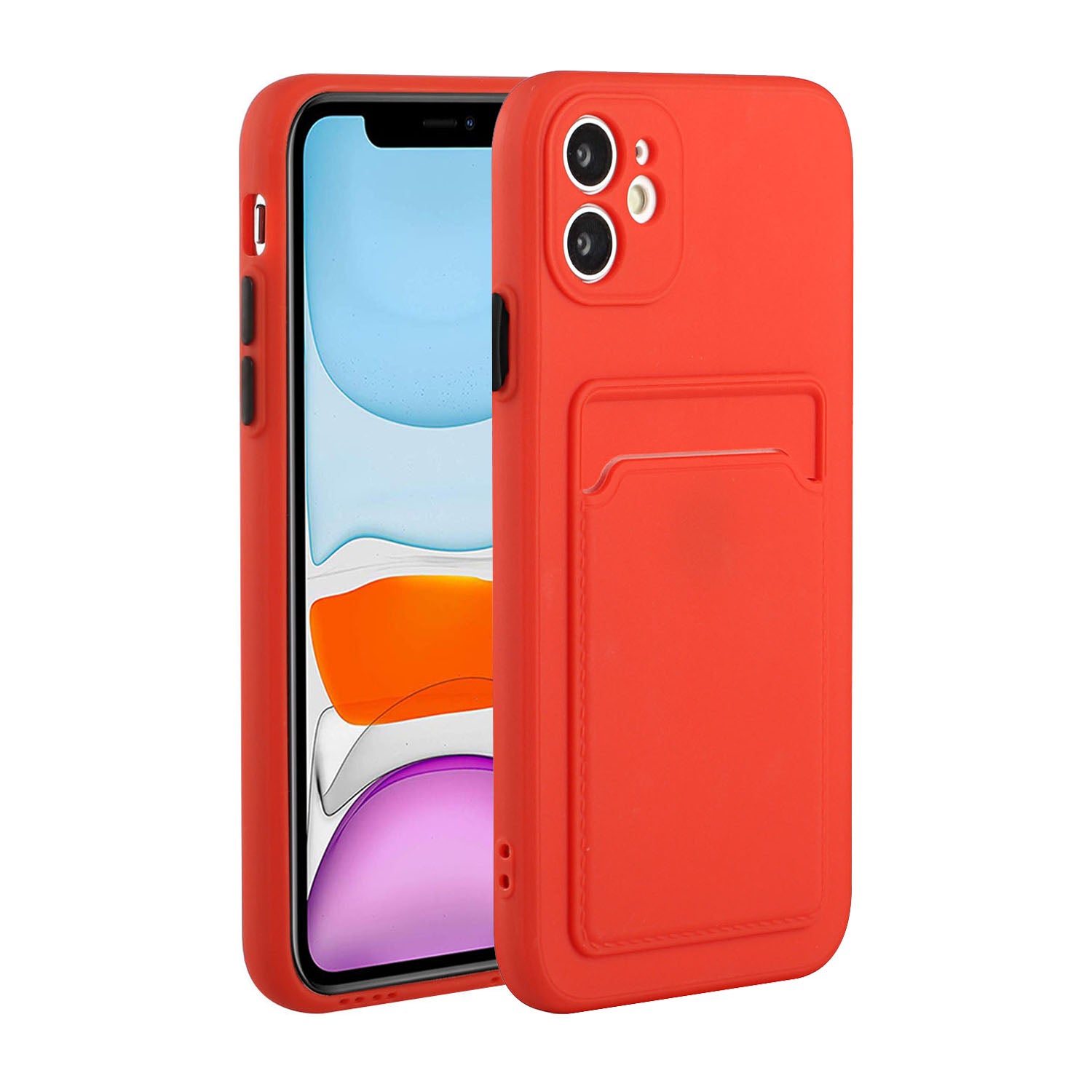 Flexible TPU Phone Case Cover with Card Slot for iPhone 12 mini
