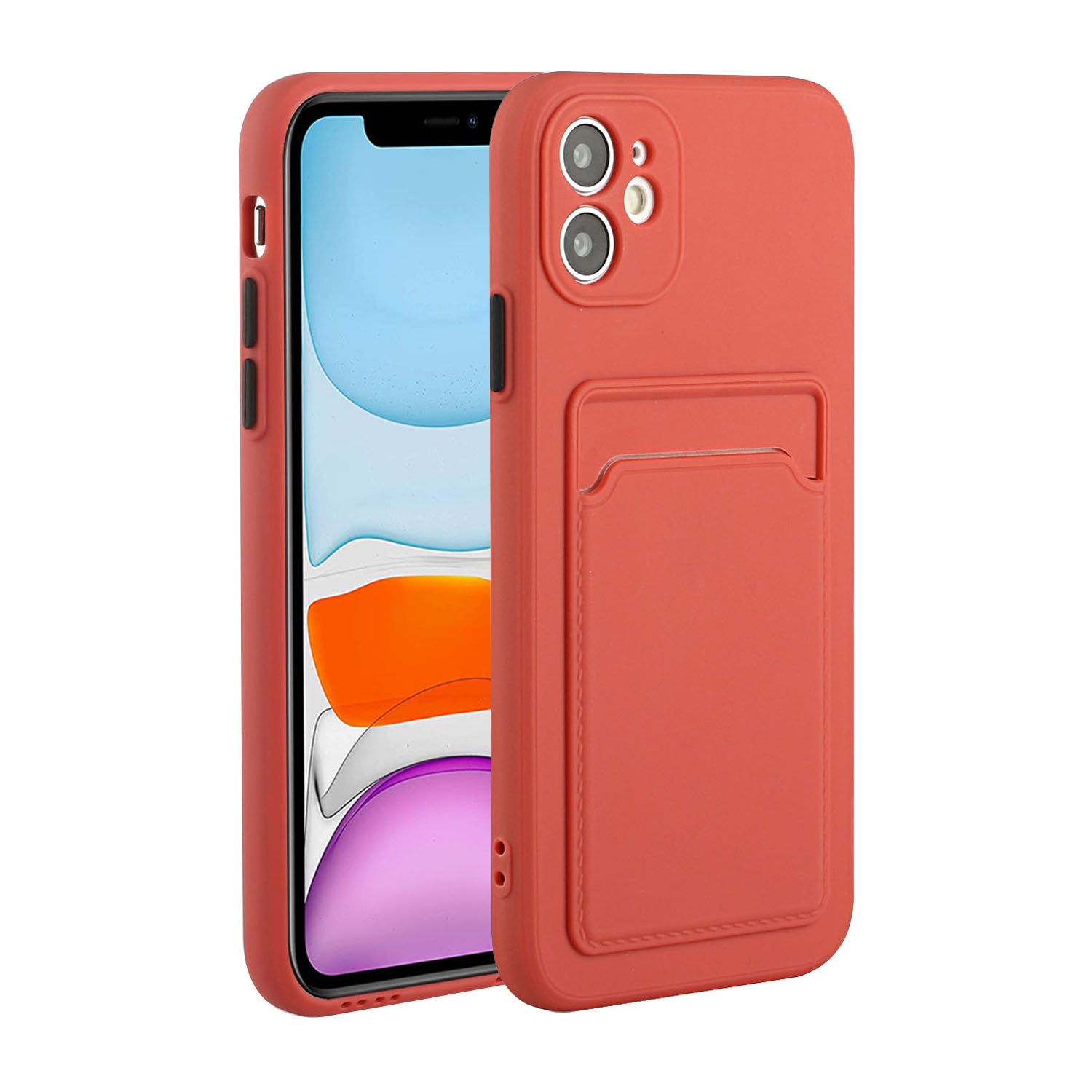 Flexible TPU Phone Case Cover with Card Slot for iPhone 12 mini
