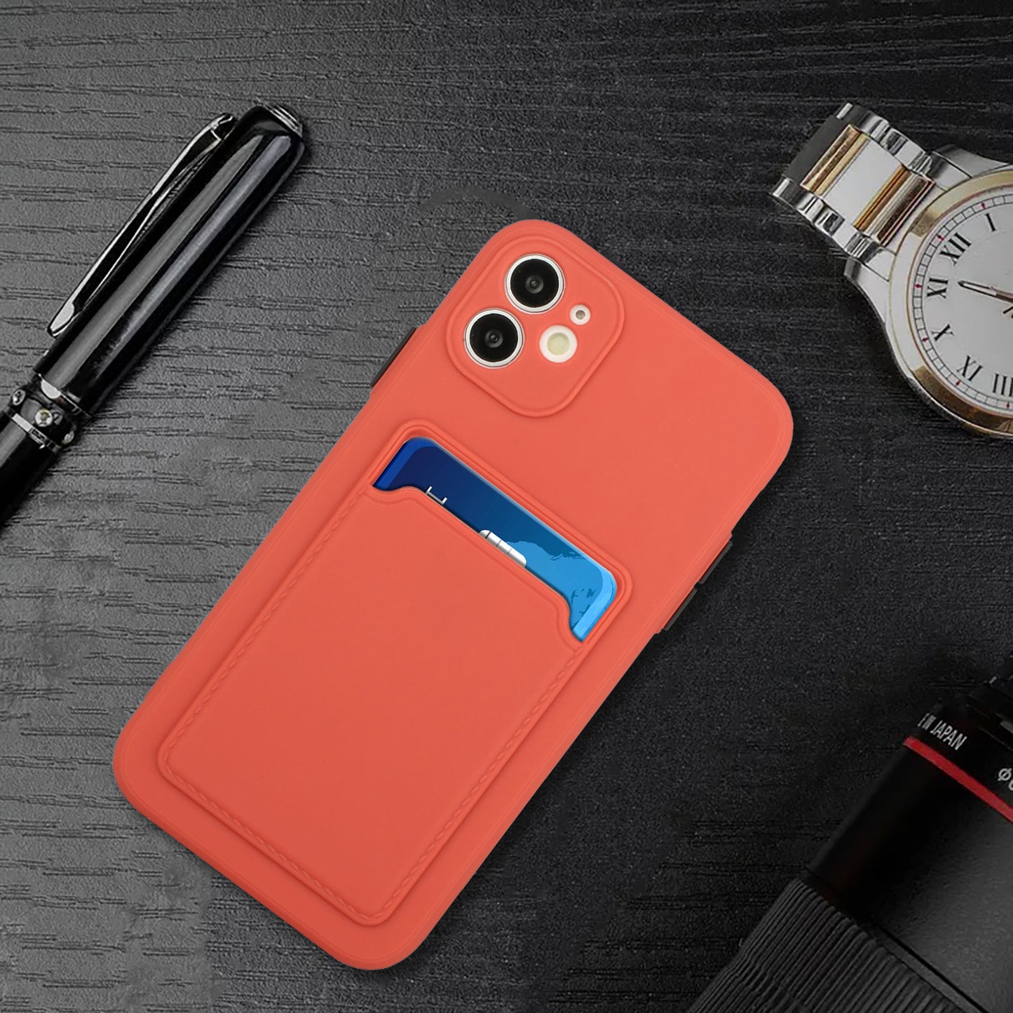 Flexible TPU Phone Case Cover with Card Slot for iPhone 12 mini