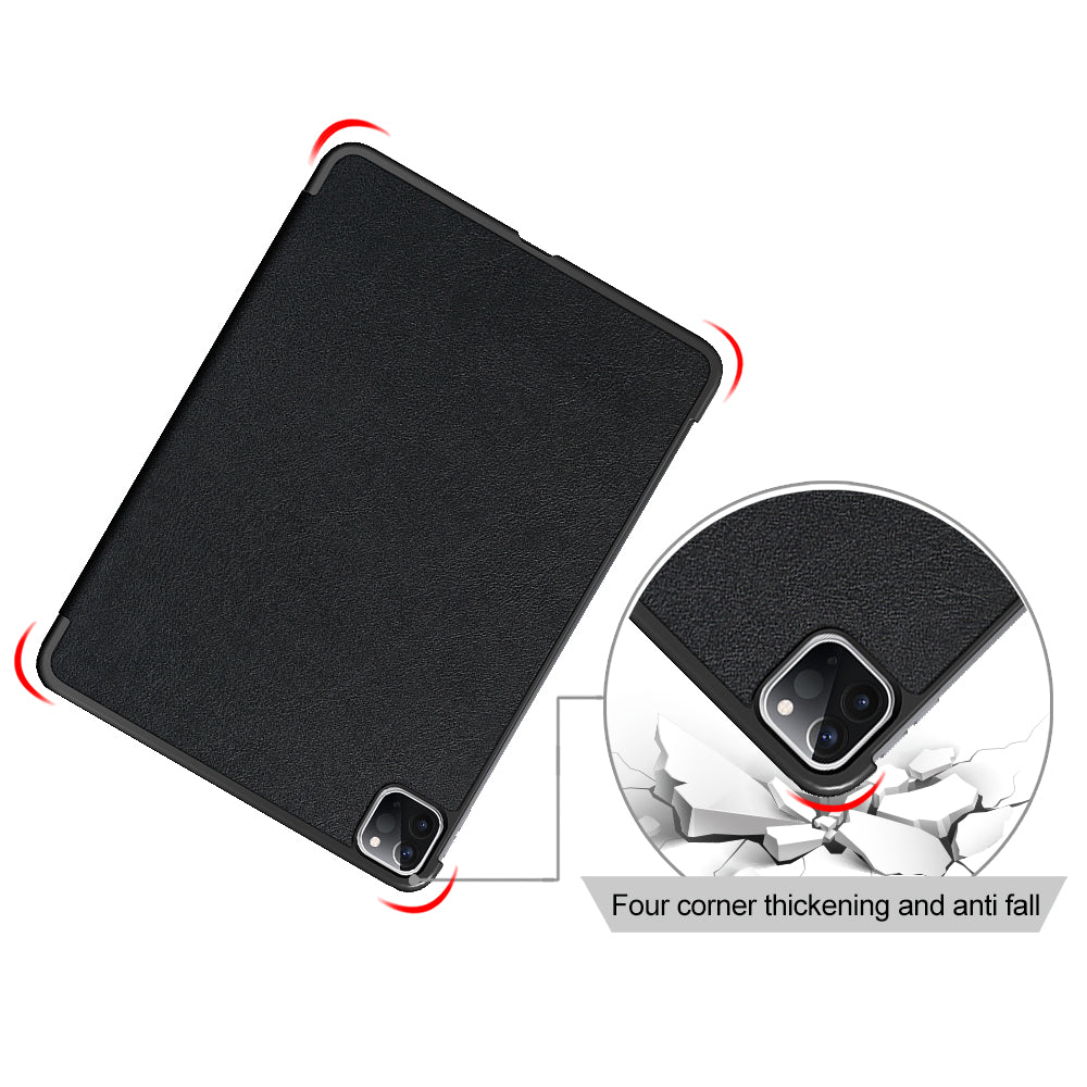 Tablet PU Leather Case Tri-fold Stand Case for iPad Pro 11-inch (2021)/(2020)/(2018)/Air (2020)/Air (2022)