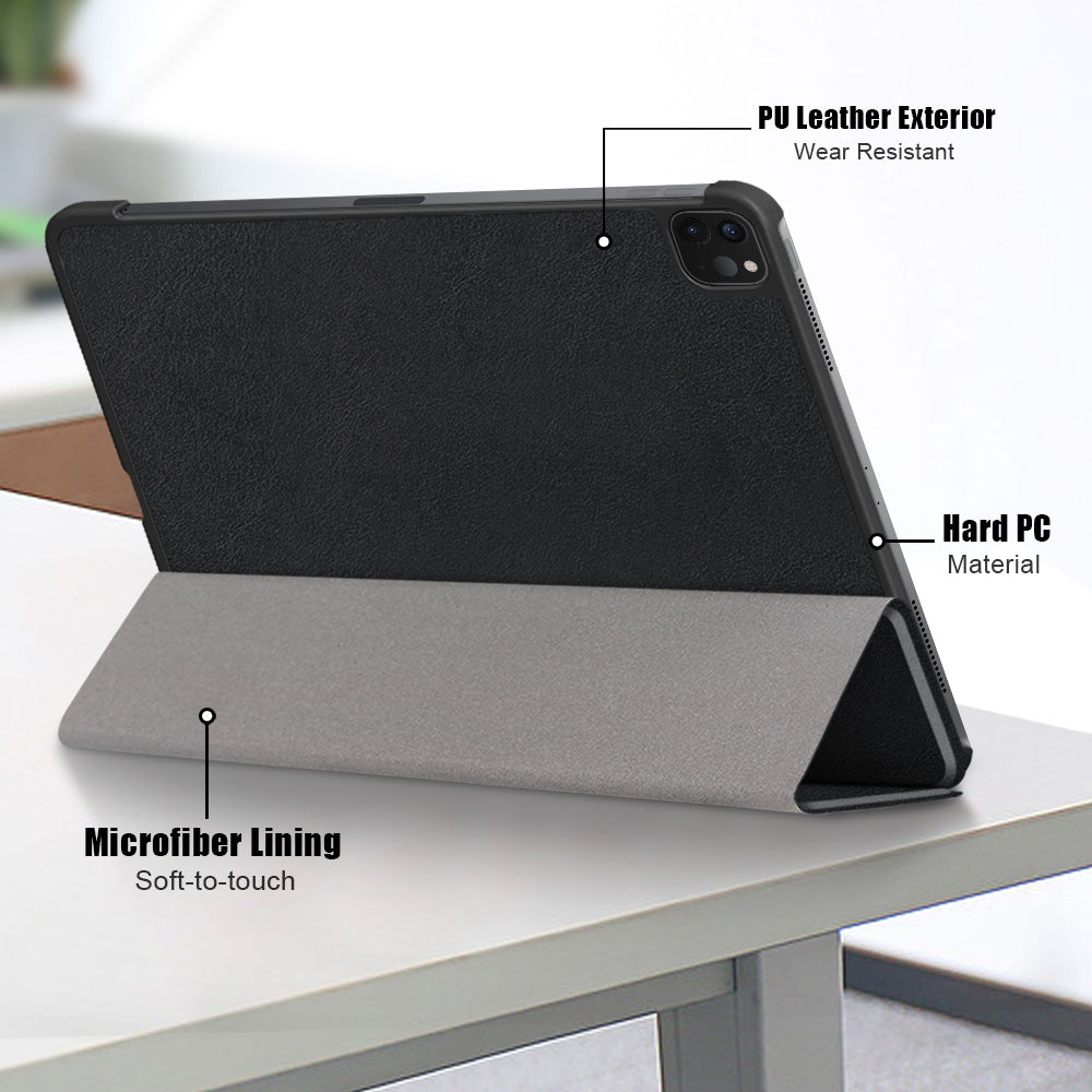 Tablet PU Leather Case Tri-fold Stand Case for iPad Pro 11-inch (2021)/(2020)/(2018)/Air (2020)/Air (2022)